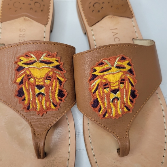 Jack Rogers Luggage Leo Embroidery Leather Sanda size 8 Sandals Made in … - Picture 8 of 16